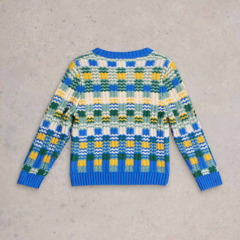White Stuff Boys Checkerboard Jumper image number 1